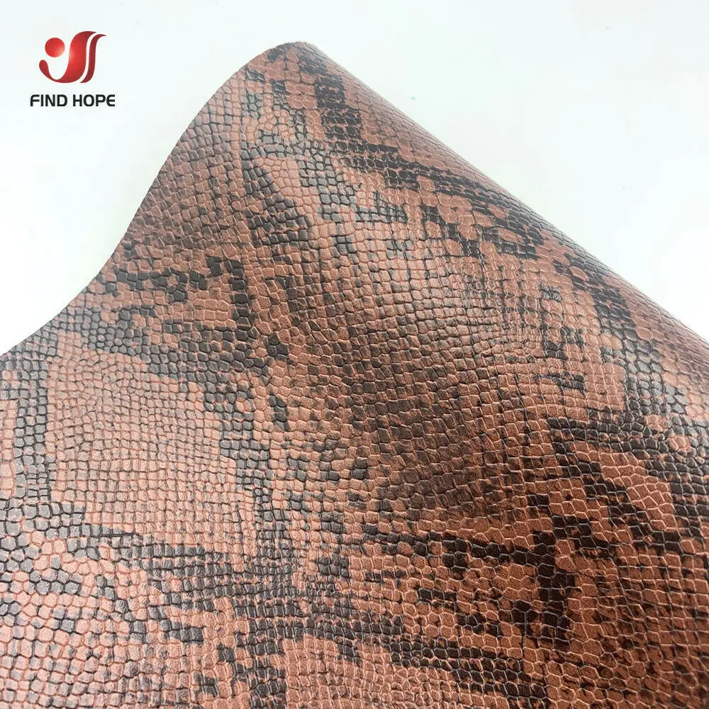 A4 Sheets 20*30cm Snakeskin Pattern Faux PU Leather Fabric Vinyl For Sewing Bag Sofa Earring Sewing DIY Craft Bow