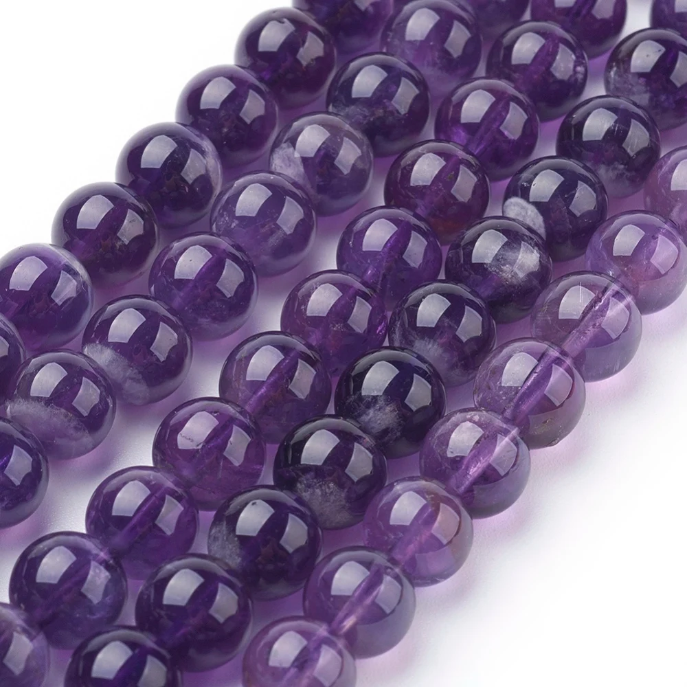 5 Strand Natural Amethyst Round Beads 4mm 6mm 8mm 10mm for jewelry making DIY Bracelet Necklace Earring  Decor Accessories