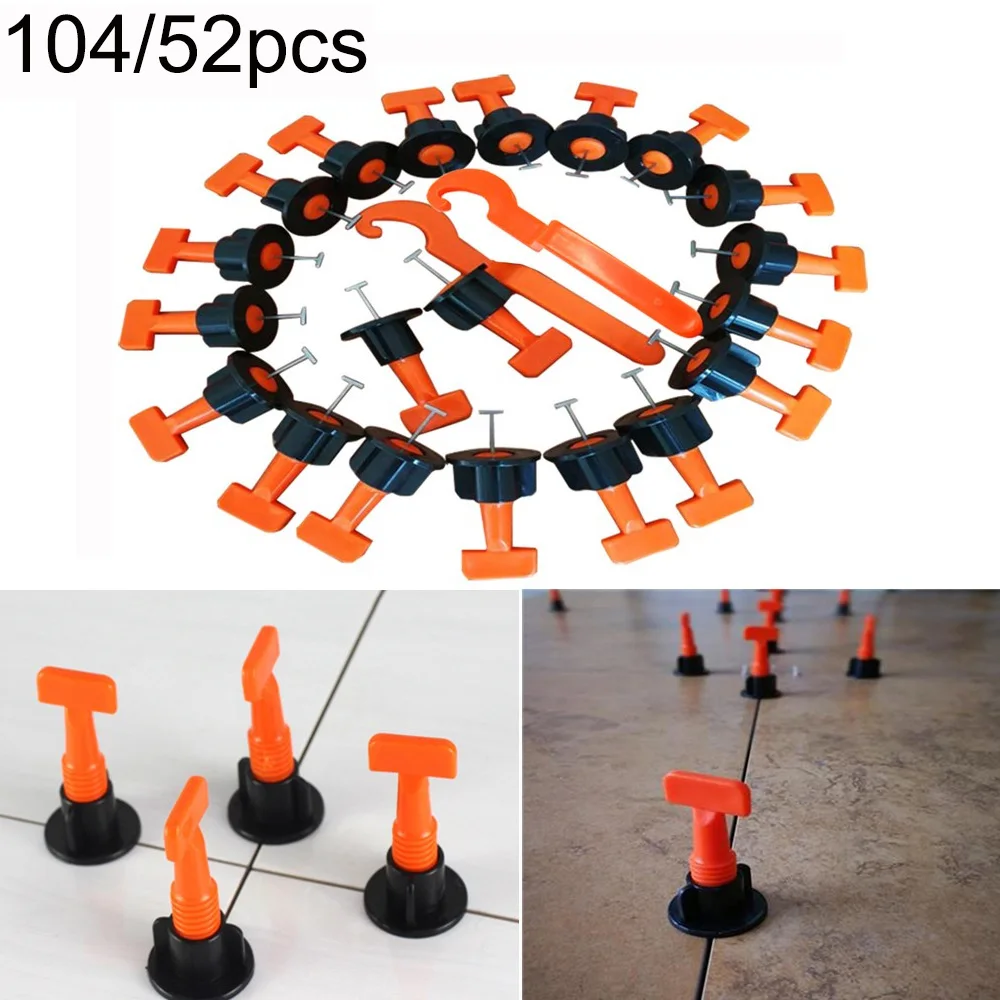 

104/52pcs Tile Alignment Tile Leveling System carrelage Clip Adjustable Locator Spacers Plier Level Wedges Hand Tools