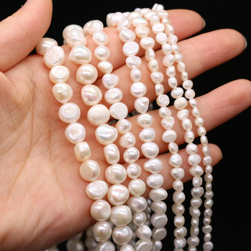 Natural Freshwater White Pearl High Quality Cross-Hole Loose Beads For Jewelry Making DIY Bracelet Earring Necklace Accessory