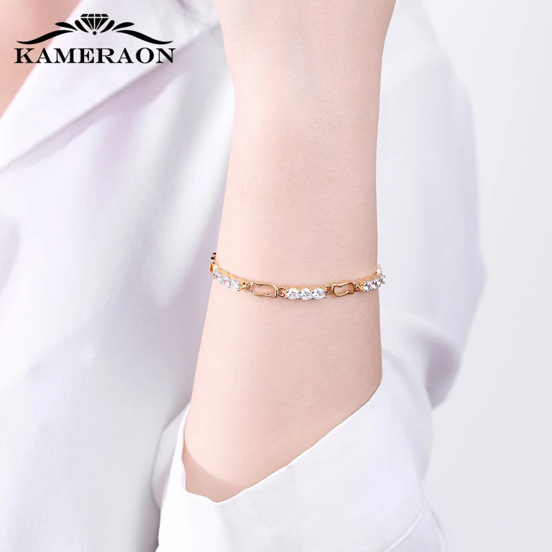 New Arrivals women fashion bracelets  with stones Shiny AAAAA CZ Crystal friendship female wrist bracelet