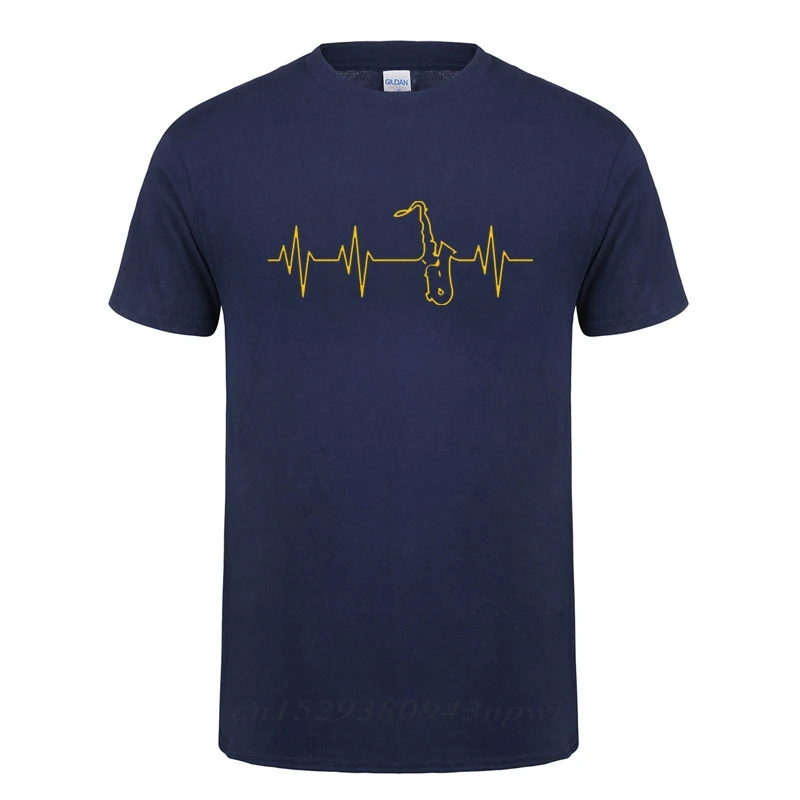 

Heartbeat Of Saxophone T Shirt Funny Birthday Gift For Men Male Short Sleeve Summer O Neck Cotton Casual T-Shirt Dropshipping