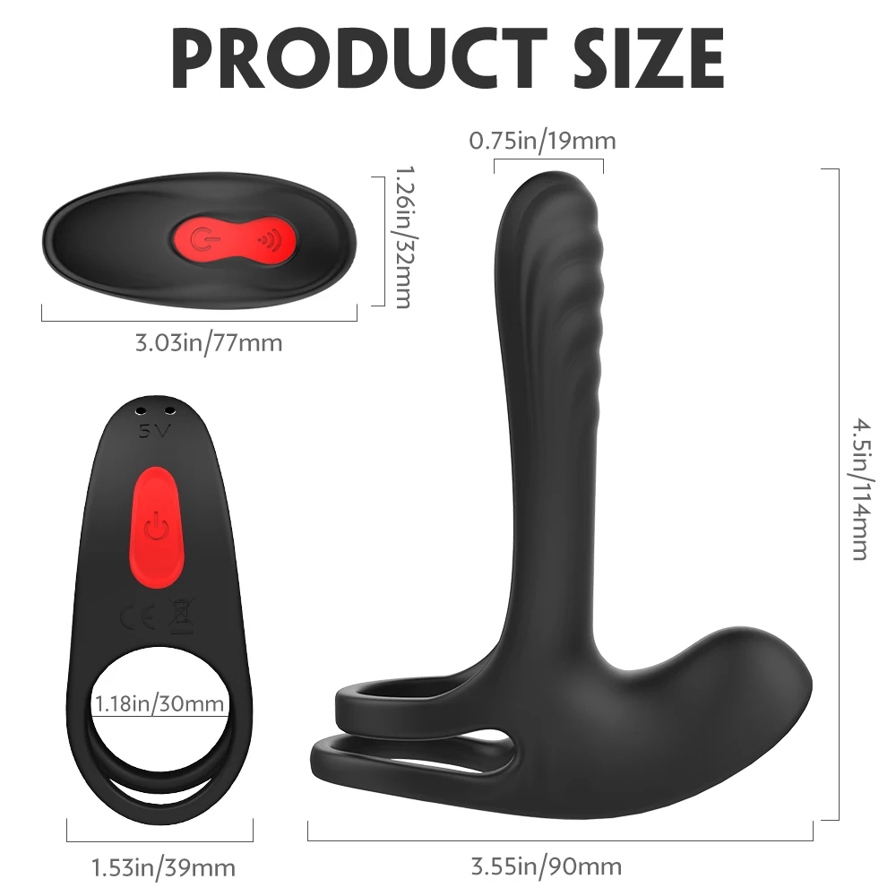 Anillo vibrador doble para pene, estimulador de clítoris y lengua para pareja, erección más fuerte, Juguetes sexuales