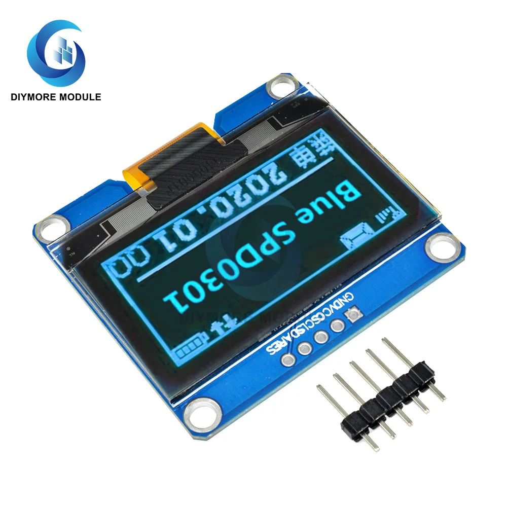 1.54 Inch Ips Oled-scherm Module 5 Pin Wit/Blauw/Geel Kleur Screen 128*64 Iic I2C interface SSD1301 Controller Voor Arduino