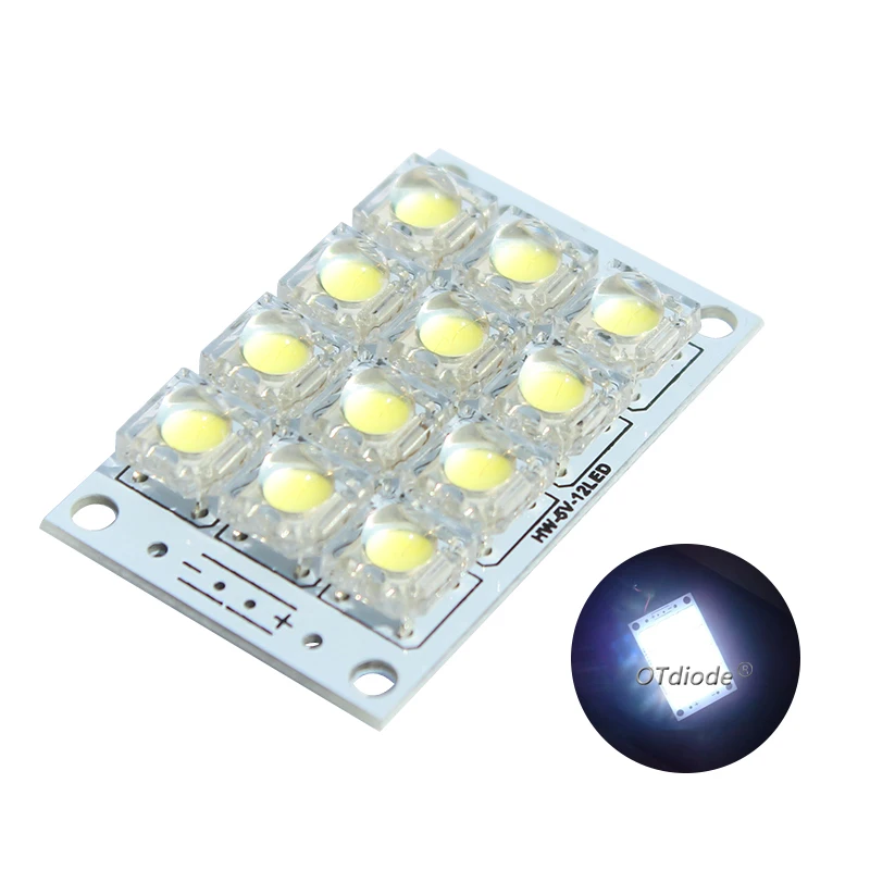 DC3V 5V 12V moduł tablicy Piranha 12 24 energooszczędna LED Super Bright Night Market zasilanie mobilne 3.3V lampa oświetlenia awaryjnego DIY Ki