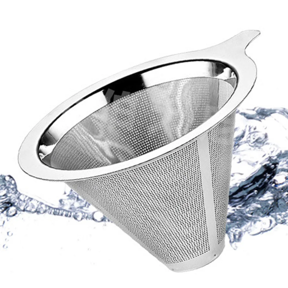 Double Layer Stainless Steel Coffee Filter Holder Pour Over Coffees Dripper Mesh Coffee Tea Filter Basket Tools