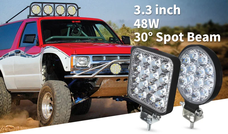 Hot sale 42W Round LED Work Light Spotlight LED Light Bar For 4x4 Offroad ATV UTV Truck Tractor Motorcycle Fog Lights