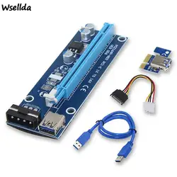 60cm Pci-E Extender Pci Express Riser Card 1x To 16x Usb 3.0 Sata To 4pin Ide Molex Power Raiser Ver 006 For Btc Mining Miner