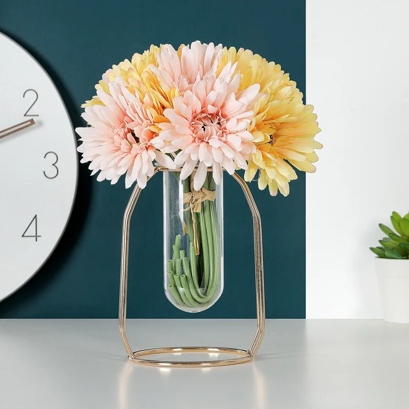 Artificial Gerbera Silk Flowers Bouquet, Home Decor, Wedding Hand Holding Flower Wreath, Garden Decor, Fake Flower Wall, 6 Heads