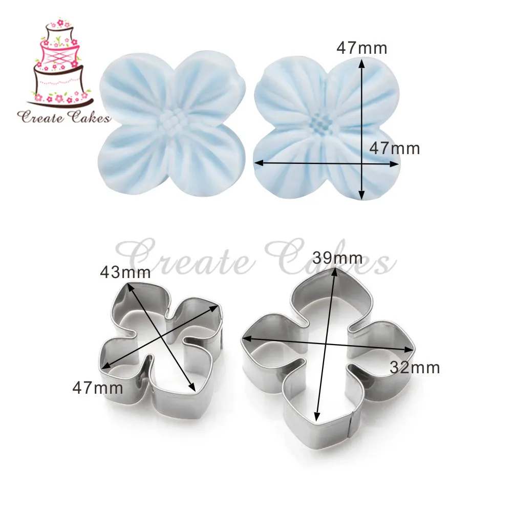 4pcs/set Petunia Impression Flower Mold Silicone Veiner Mold Cake Decorating Fondant Sugarcraft Cake Mold for Sugar Flower