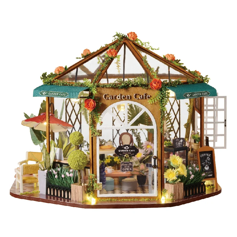 

DIY Dollhouse Kit Wisdom Fun House Diy Hut Flower Coffee Handmade Assembled Model Toy Creative Diy Decoration Birthday Gift