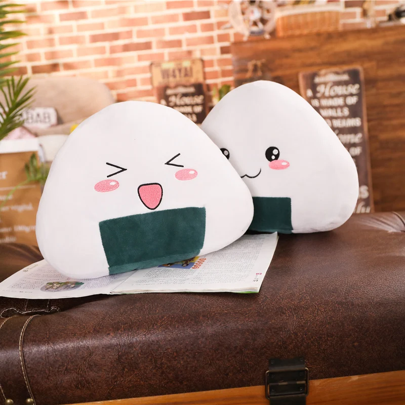 30~50cm Cute Japan Seaweed Sushi Plush Toy Emotional Stuffed White Rice Roll Food Pillow Snack Cushion Decor