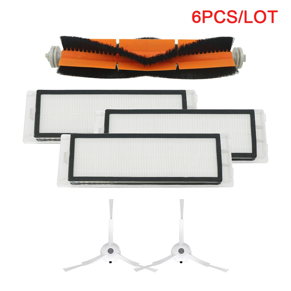 3PCS HEPA filter+1PC main brush+2PCS side brush for Xiaomi Mi Robot roborock S50 S51 s55 T4 T6 T7 T60 Vacuum Cleaner