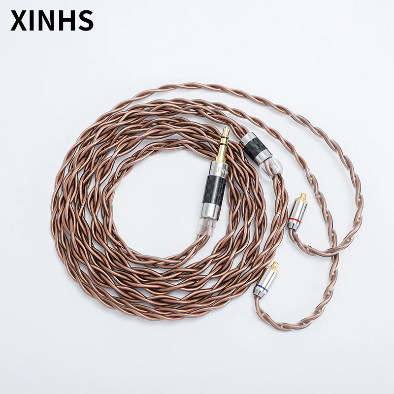 XINHSFactory Direct Sales 4 Strand Single Crystal Copper LITZ Struct  Headphone Cable  HIFI Balance Audio Cable Conversion  Line