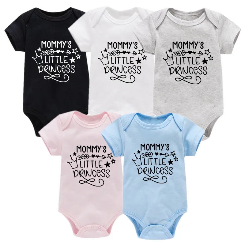 

Cute Summer Cotton Baby Clothes Mommy's Little Princess Baby Girl Bodysuit Newborn Baby Girl Clothes