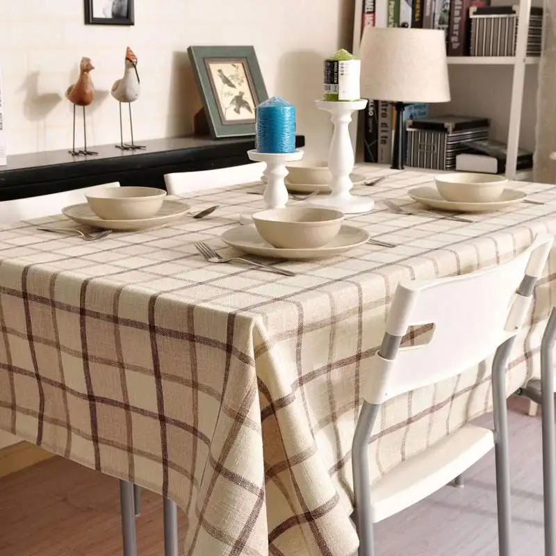 

Classic Thick European-Style Plaid Tablecloth Rectangular Modern Minimalist Coffee Table Cover Towel
