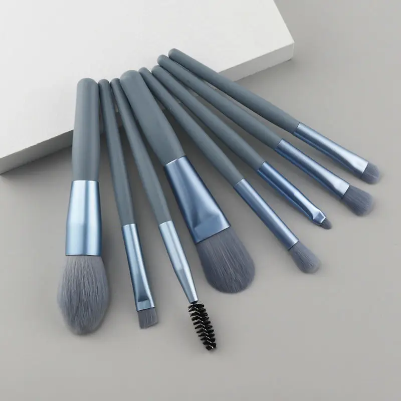 8Pcs Mini Macaroon Brushes-4Colours Available To Choose-Synthetic Hair-Easy To Take-Good for Travelling-Makeup Tool-beauty pen