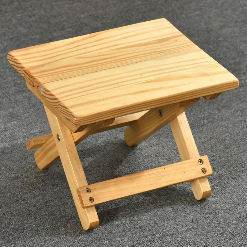 Camping Chair Solid Wood Folding Stool Portable Mazar Household Fishing Chair Shoe Changing Stool Outdoor Small Bench