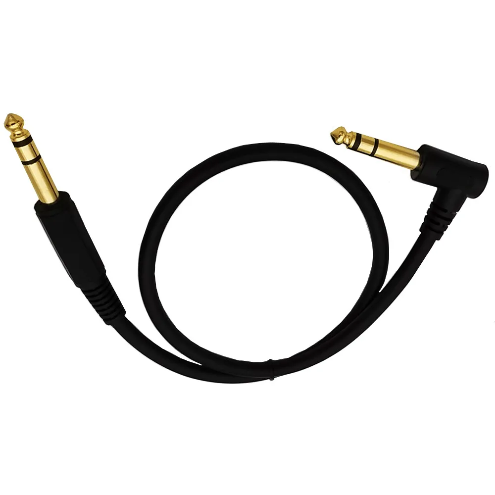 1/4 Inch TRS Instrument Cable Right-angle to Straight 6.35mm Male Jack Stereo Audio Cord,6.35 Balanced Interconnect cable