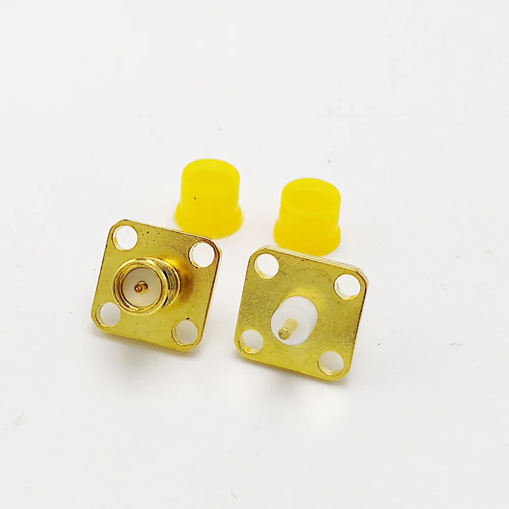 RP-SMA connector with 12.7mm Square flange Gold-plated 10pcs/lot