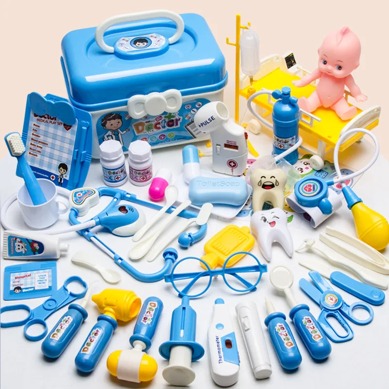 Doctor Set For Kids Pretend Play Girls Role-playing Games Hospital Accessorie Medical Kit Nurse Tools Bag Toys For Children Gift