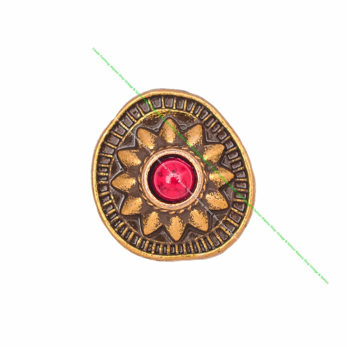 10pcs 19*18mm Vintage Messing Sonnenblume schwarz türkis Conchos Zubehör für DIY Leder Handwerk Gürtel Ledertasche Schlüssel bund Dekor – Detail 6