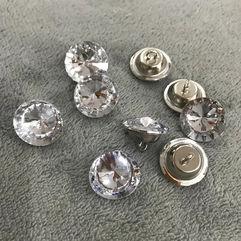 10Pcs Crystal Rhinestone Diamond Acrylic Upholstery Buttons 18mm/20mm Sofa Upholstery Headboard Wall Decor Sewing Accessories