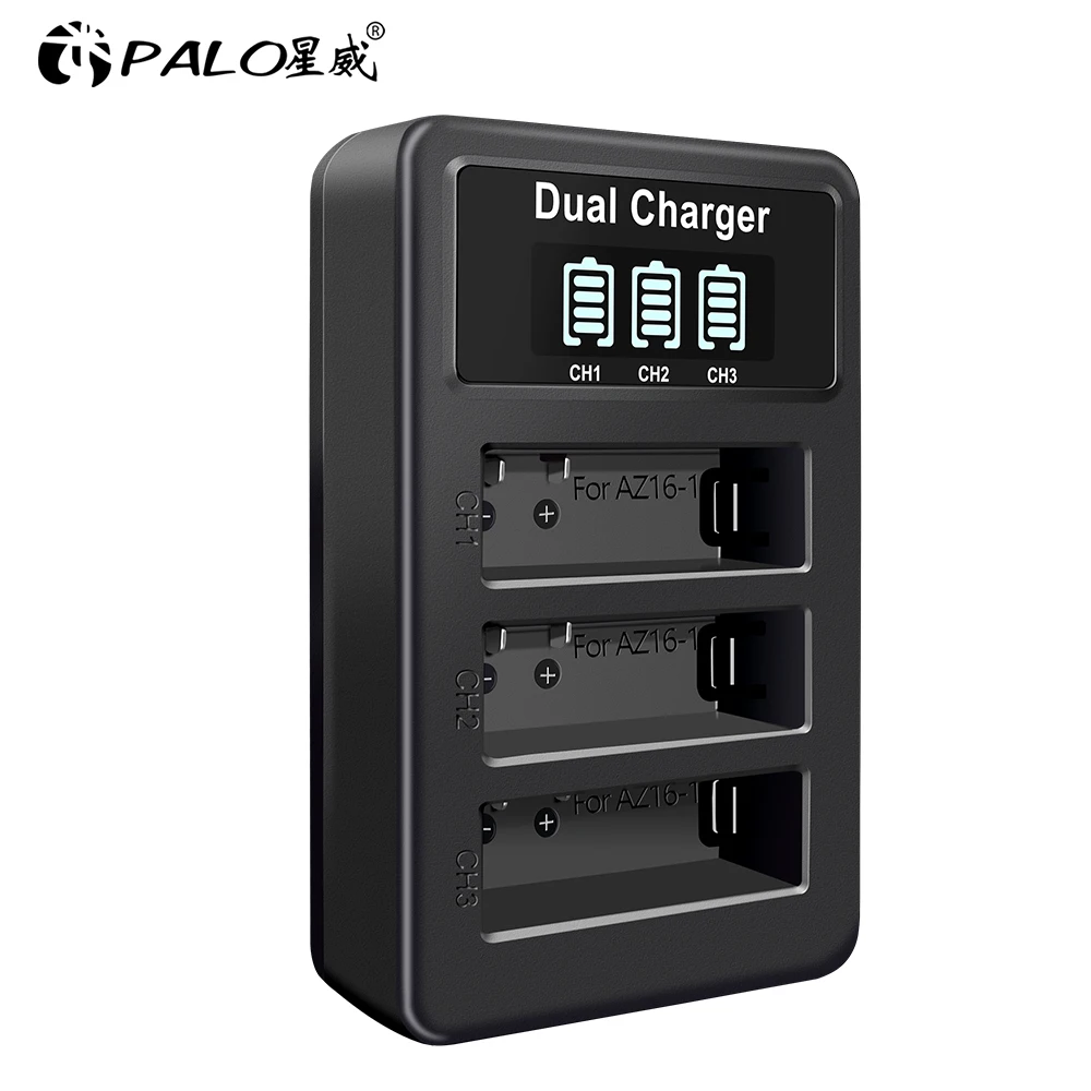 Palo AZ16-1 AZ16 Charger For Original Xiaomi YI lite 2 4K with LED USB 3slots Charger For Xiao yi 4k Action Camera Charger