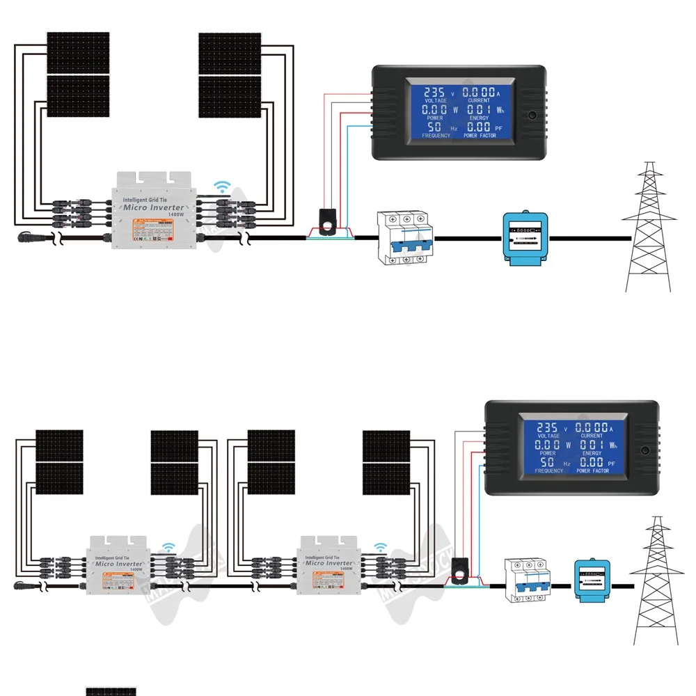 Imagem -06 - Inversor Micro Solar On-grid 1400w 18v 50v dc para ac 80v 160v ou 180v280v Mppt Wifi Painel Solar pv