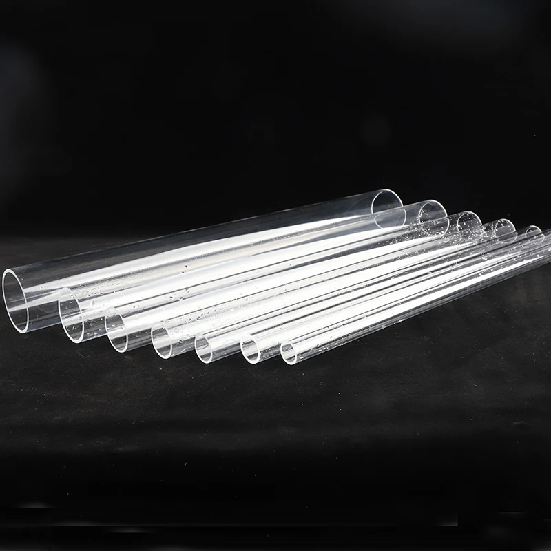 3pcs Length 25/50cm O.D 16-50mm Plastique Rigide Clear Acrylic Pipe Transparent Plexiglass Tube Fish Tank Aquarium Accessories