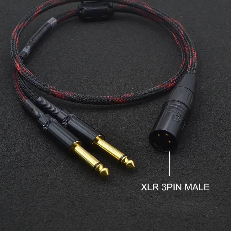 Hifi Audio Cable 3-Pin 3PIN XLR Male/Female to Dual 1/4