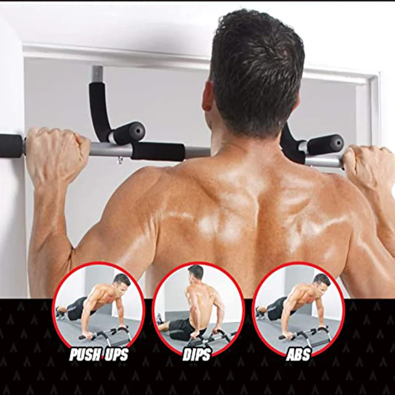 Doorway Pull Up Bars  Wall Chin Up Bar Indoor Doorframe Horizontal bar Total Upper Body Workout Bar Gym Fitness Equipment