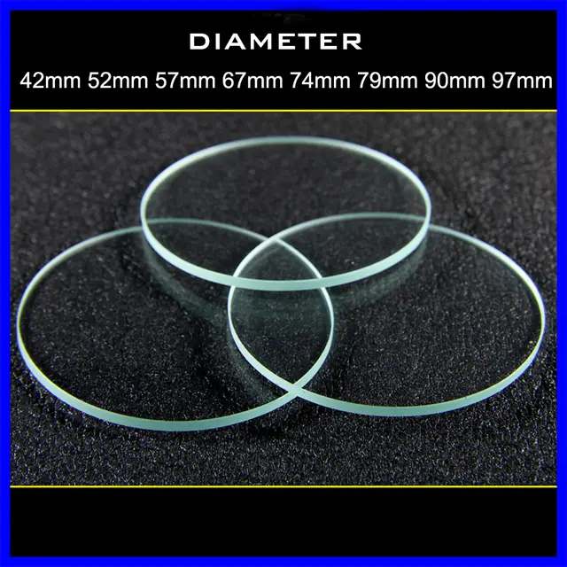 1pcs 42mm 52mm 57mm 67mm 74mm 79mm 90mm 97mm Flat Glass Lens for LED