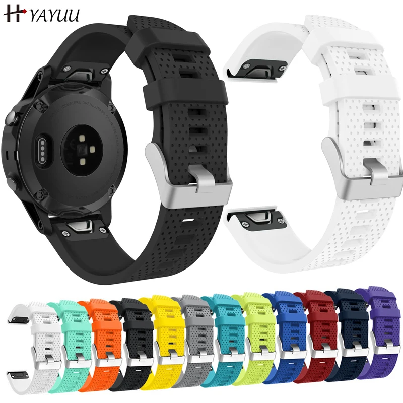 YAYUU Bracelet Easy Fit Pour Garmin Fenix 6S / Fenix 6S Pro, Bracelet de Remplacement en Silicone Souple pour Fenix 5S / Fenix 5S Plus / D2 Delta