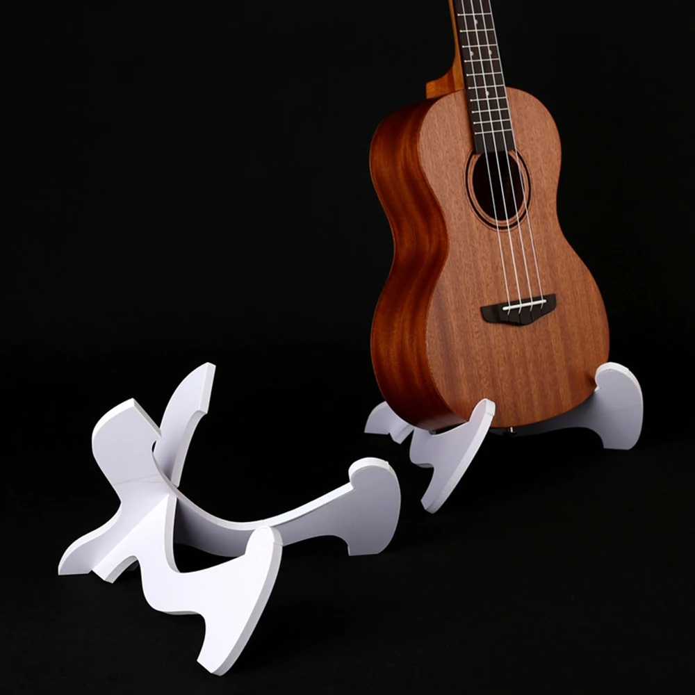 1PC Wooden/PVC Guitar Stand Rack Vertical Ukulele Display Stand Rack Anti-slip Foldable Holder Musical Strings Instrument Parts