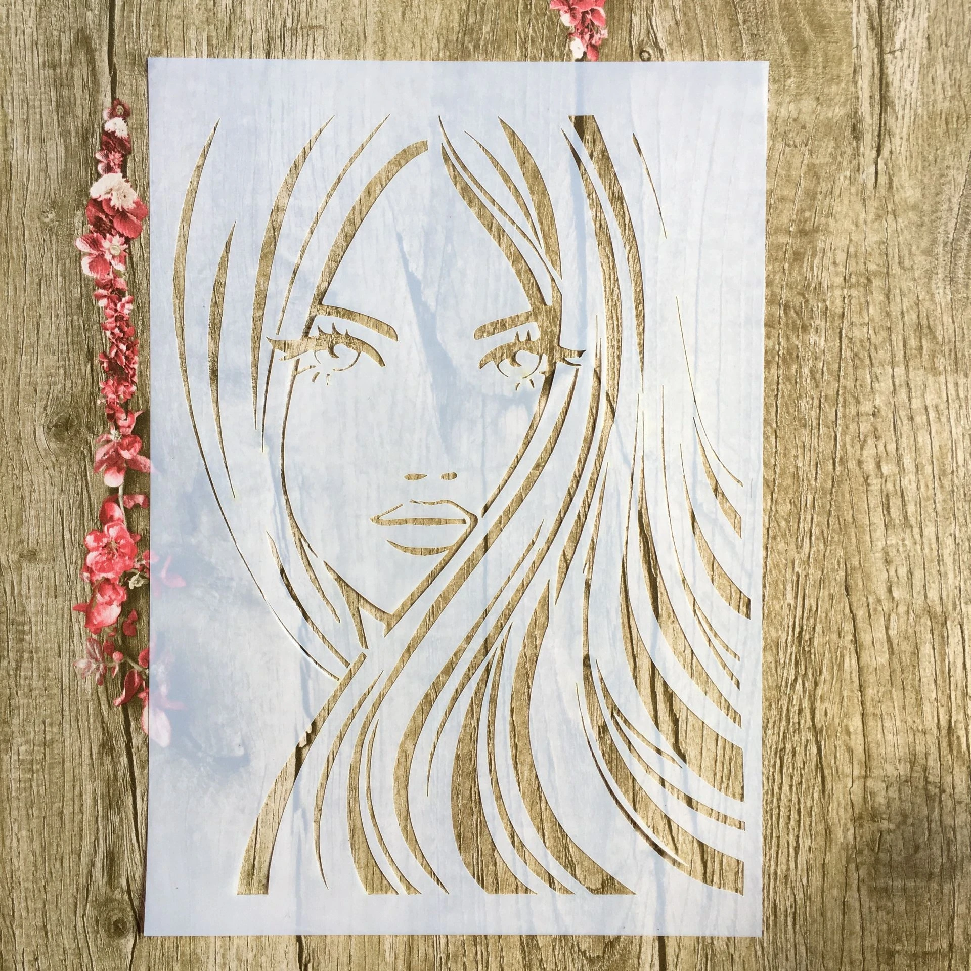 A4 29 * 21cm beauty Girl DIY Stencils Wall Painting Scrapbook Coloring Embossing Album Decorative Paper Card Template