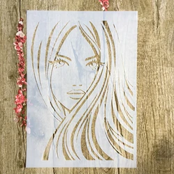 A4 29 * 21cm beauty Girl DIY Stencils Wall Painting Scrapbook Coloring Embossing Album Decorative Paper Card Template