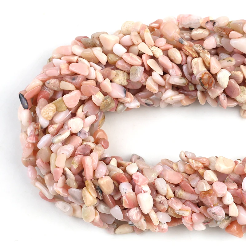 

5*8mm Oval Shape Gravel Stone Beads Natural Pink Opal Loose Beads For Jewelry Making DIY Necklace Bracelet Accessories 15"