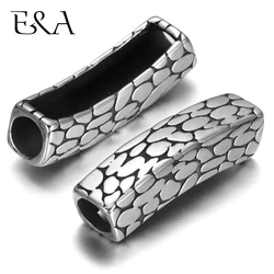 Stainless Steel 6.5mm Hole Tube Beads for Leather Bracelet Metal Slide Leopard Bead for DIY Making Jewelry Accessories