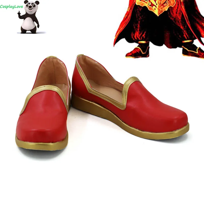 Shin Sangokumusou Dynasty Warriors 3 Zhou Yu Red Shoes Cosplay Long Boots Leather Custom Made For Halloween Christmas