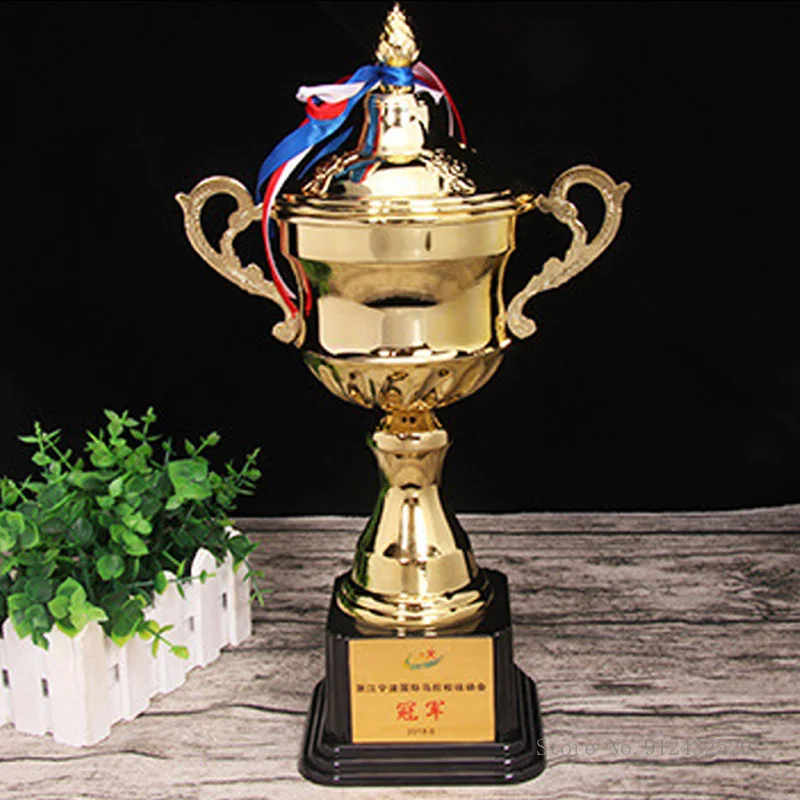 Customizable General Champions Trophy, Commercial Covered Metal Trophy, Sports Football Trofeo, Souvenir Cup Reward, 1Pc