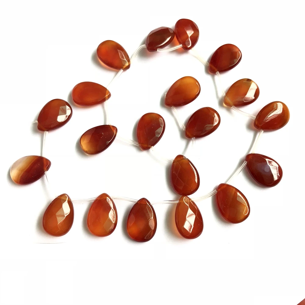 

PANGEM-Sale 1of 15.5" string Natural Red Carnelian Agate 10x14mm 14x20mm Faceted Pear Drop Beads,Natual Gem Stone Jewelry Beads