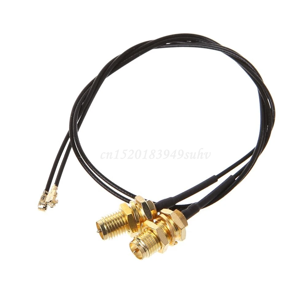 2x 6dBi 2.4GHz 5GHz ثنائي الموجات واي فاي راوتر شبكة بطاقة RP-SMA هوائي 2 x U.fl IPEX كابل N8S5 عشوائي اللون