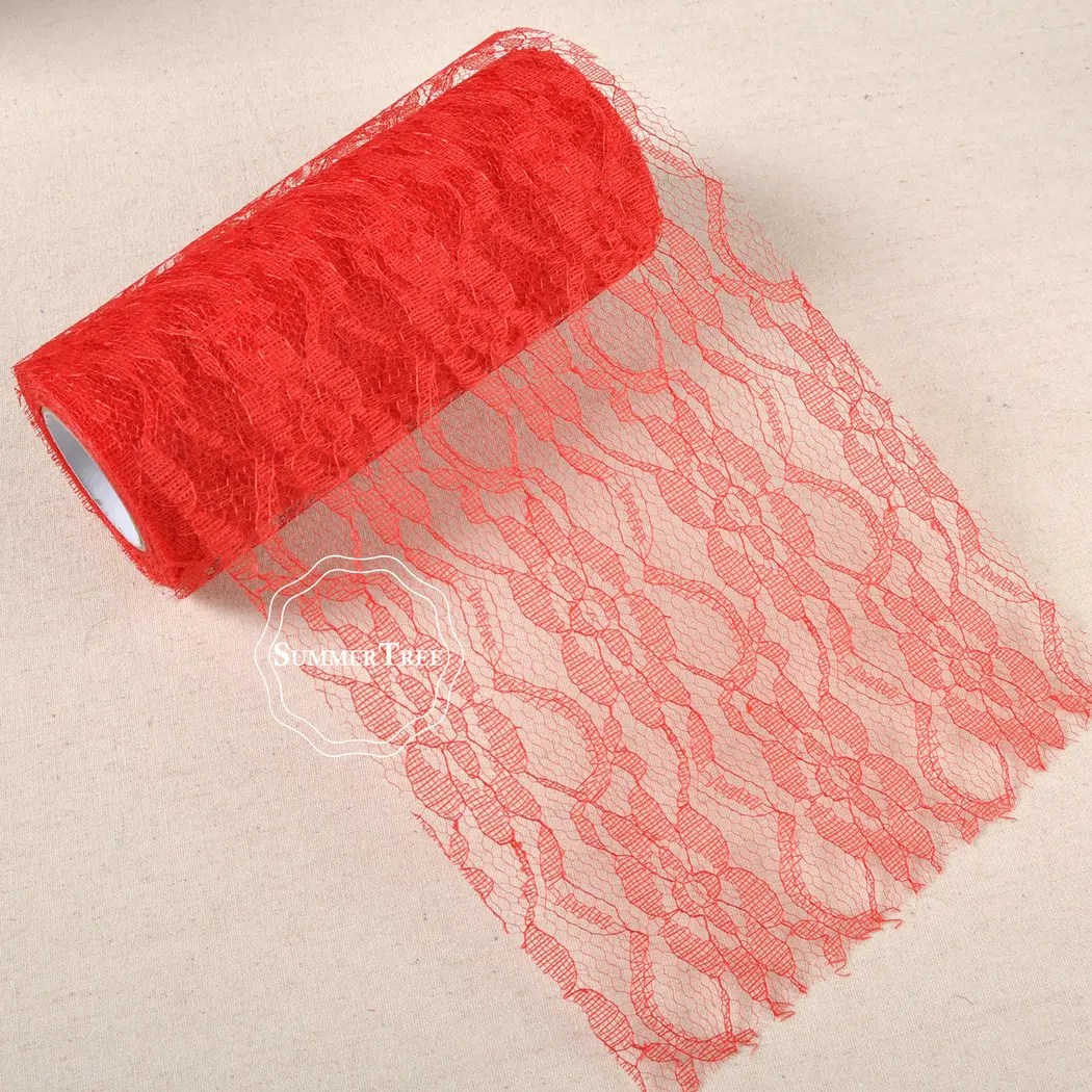 15cm x 10yards Lace Roll Ribbon Netting Fabric Gauze Wedding Party Chair Sash Table Runner Handmade DIY Cratf Decoration