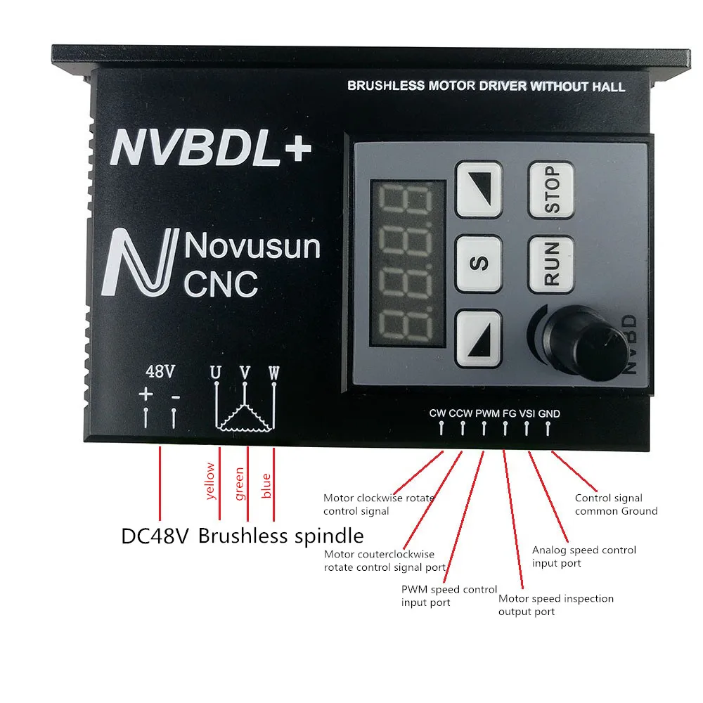 2022 Latest Cnc Milling Machine Spindle Nvbdh+nvbdl Brushless Dc Motor Drive Controller With 400w Digital Display Screen