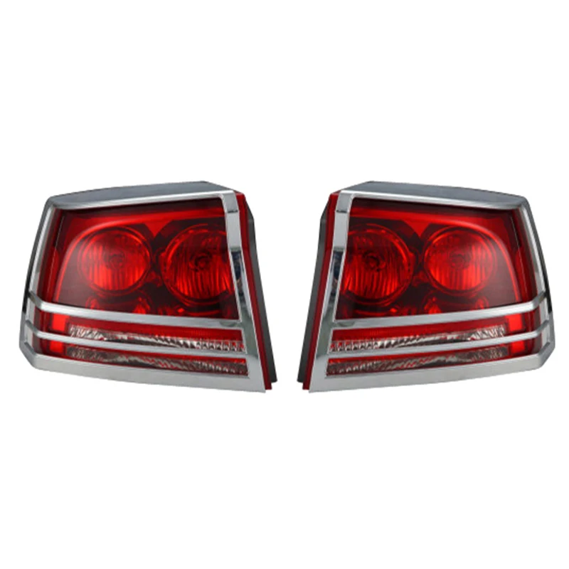 

Pair chrome tail light lamp cover taillight trim rear overlays for dodge charger 2005-2010