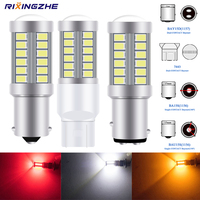 2pcs Strobe led T20 7443 1156 BA15S 1157 BAY15D 5630 5730 33 Smd led Car Flash Brake Bulbs Lights Reverse Red Yellow White 12V