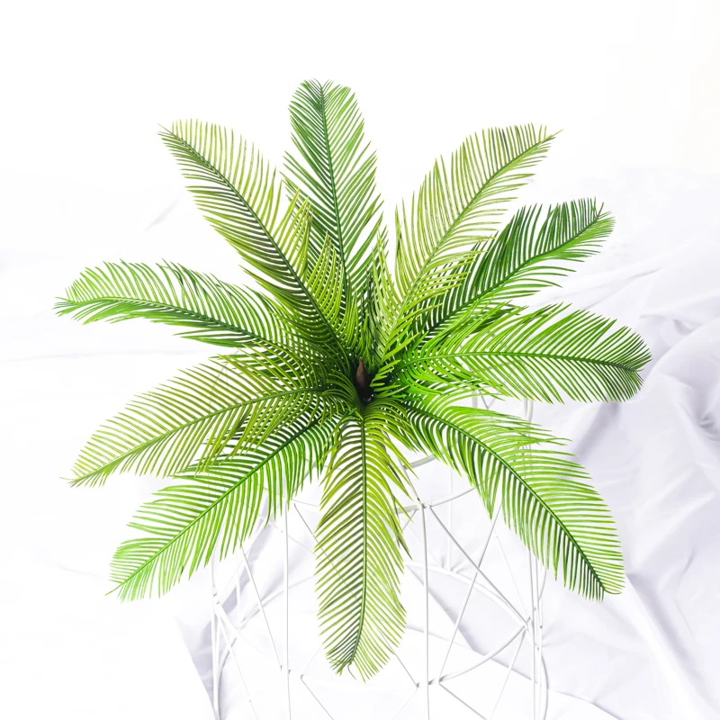 45cm Large Artificial Palm Tree Branch Tropical Fake Cycad Plants Plastic Coconut Tree Leafs For Home Garden Party Wedding Decor
