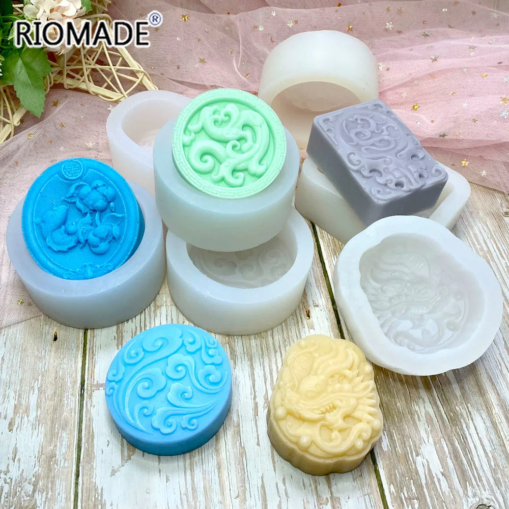 Chinese Style Tradition Pattern Silicone Soap Mold For Handmade Making Soap Chocolate Dessert Baking Cake Decorating Tools