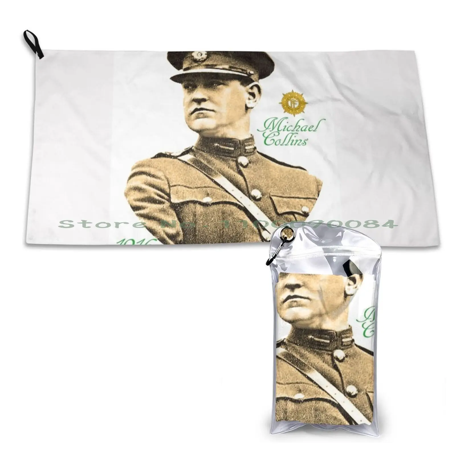 Michael Collins 1916-2016 Quick Dry Towel Gym Sports Bath Portable Michael Collins 1916 2016 Easter Rising The Troubles Ireland